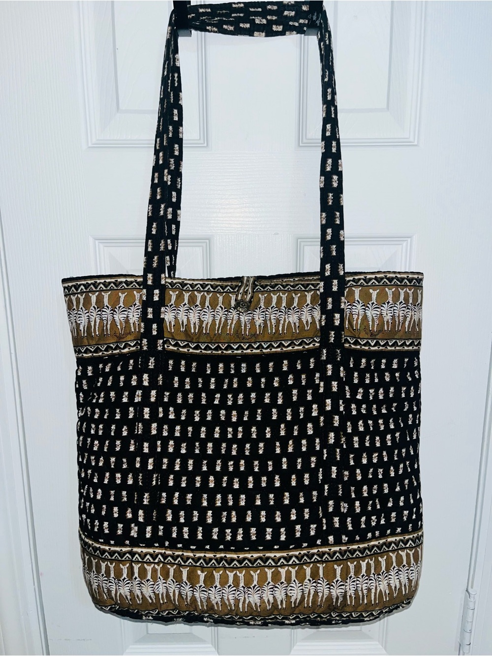 Vera Bradley Zebra Patterned Large Tote